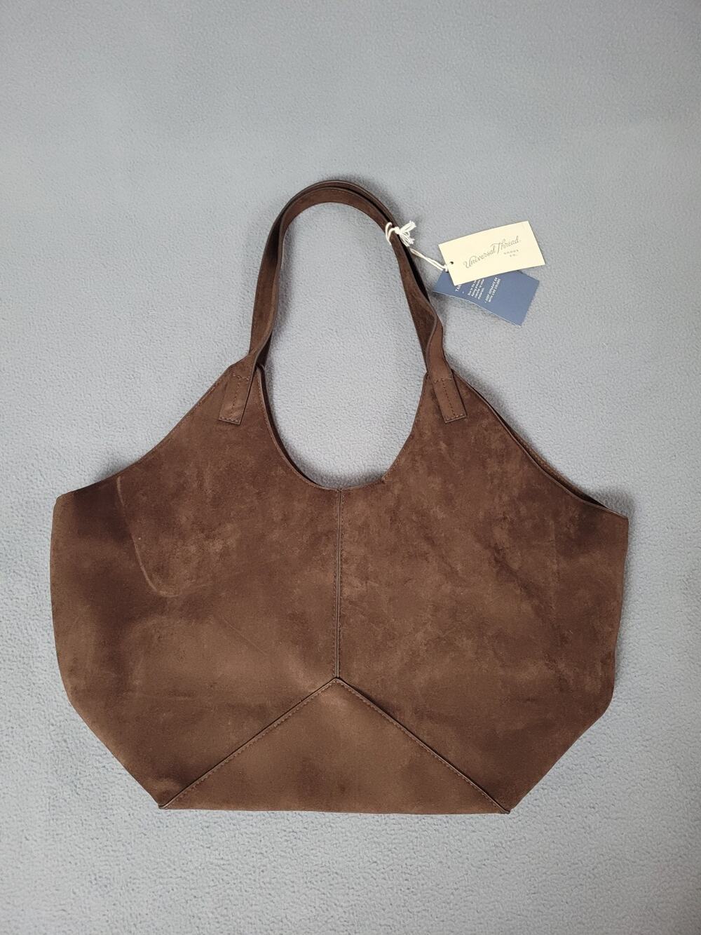Women's Slouchy Faux Suede Tote Handbag - Universal Thread Brown